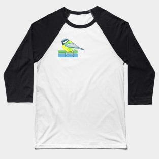 Great Tit Watercolour Baseball T-Shirt